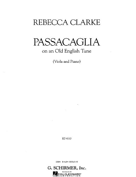 Rebecca Clarke: Passacaglia On An Old English Tune (Viola/Piano)