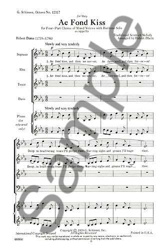 Ae Fond Kiss (SATB)