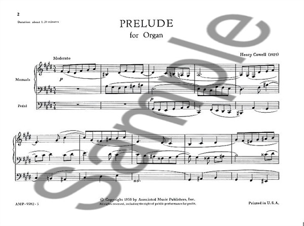 Henry Cowell: Prelude For Organ