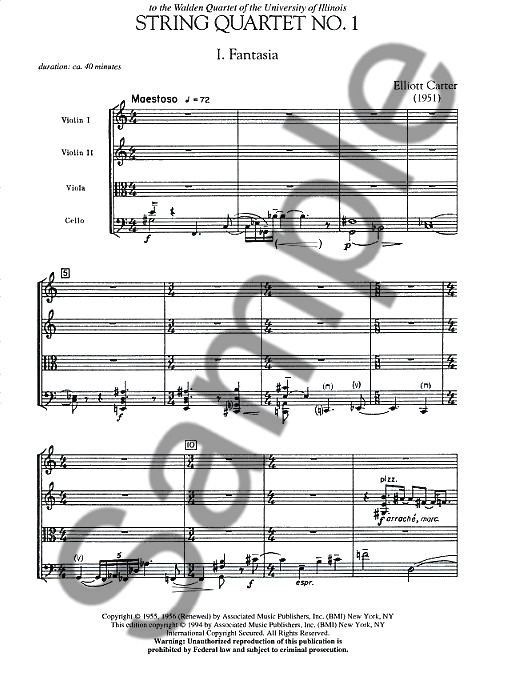 Elliott Carter: String Quartet No.1 (Score)