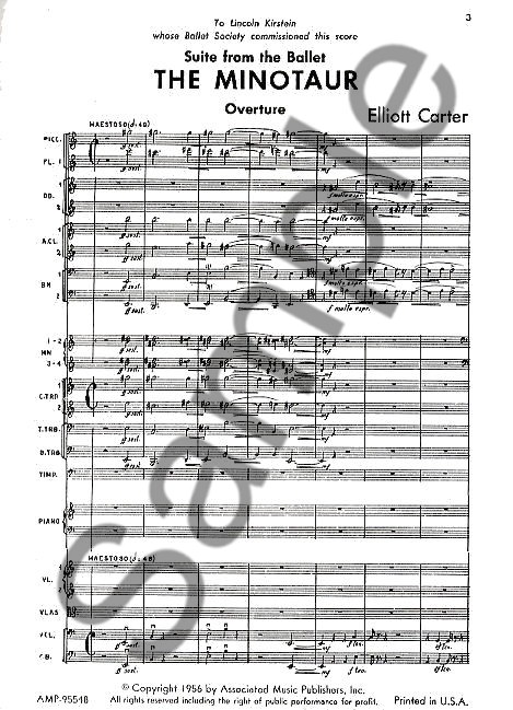 Elliott Carter: Minotaur (Ballet Suite) - Study Score