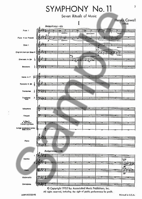 Henry Cowell: Symphony No.11 (Seven Rituals Of Music)- Score