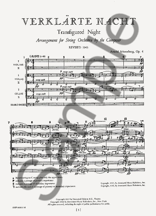 Arnold Schoenberg: Verklarte Nacht Op.4 (Score) 1943 Revision