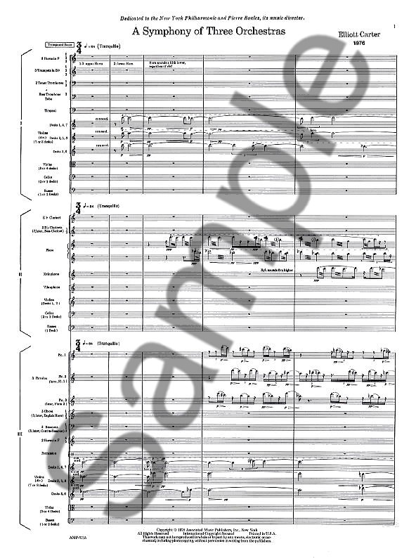 Elliott Carter: Symphony Of Three Orchestras (Score)