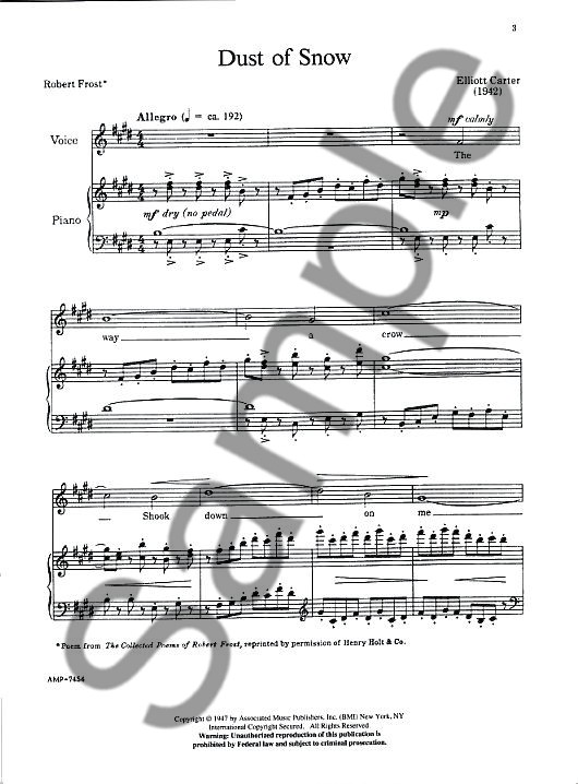 Elliott Carter: Three Poems Of Robert Frost