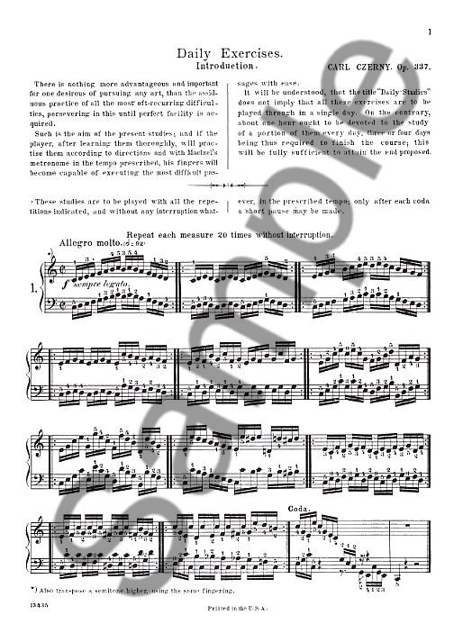 Carl Czerny: Forty Daily Exercises Op.337