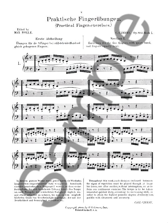 Carl Czerny: Practical Finger Exercises Op.802