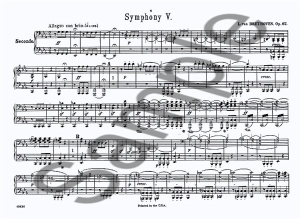 Ludwig Van Beethoven: Symphony No.5 In C Minor Op.67 (Piano Duet)