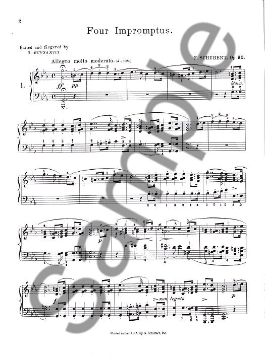 Franz Schubert: Four Impromptus For Piano Op.90