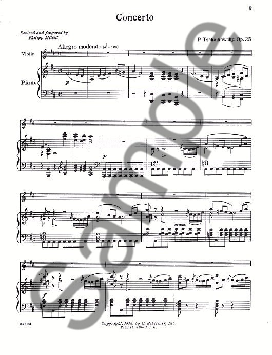 Tchaikovsky: Violin Concerto Op.35 (Violin/Piano)