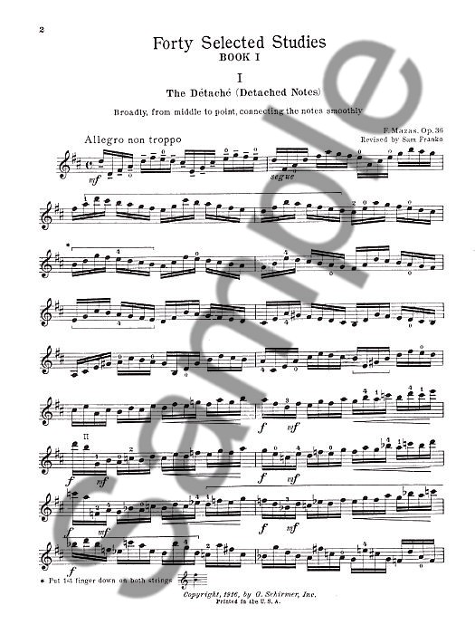 Jacques F. Mazas: Forty Selected Studies For The Violin Op.36 Book I