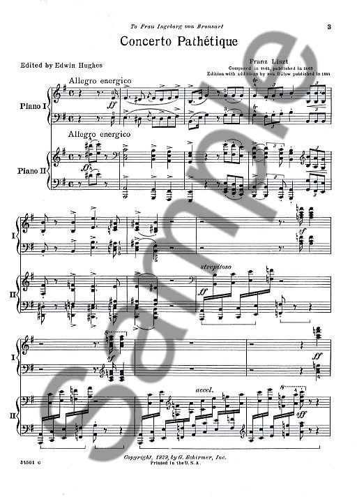 Franz Liszt: Concerto Pathetique In E Minor (2 Pianos)