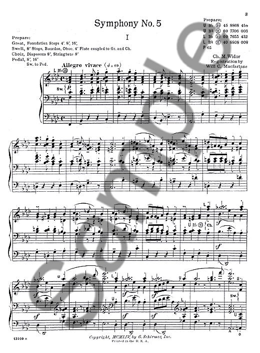 Charles-Marie Widor: Symphony No.5 For Organ