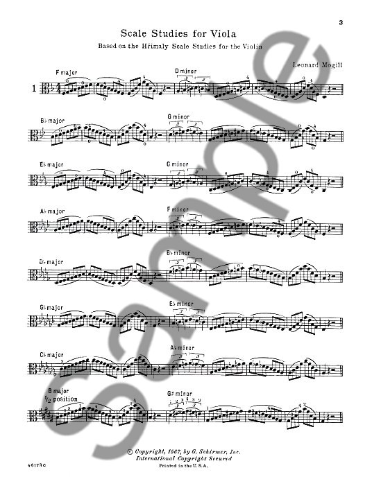 Leonard Mogill: Scales Studies For Viola Based On Hrimaly Scale Studies