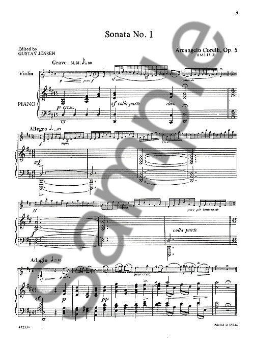 Arcangelo Corelli: Twelve Violin Sonatas Op.5 Vol.1 - No. 1-6