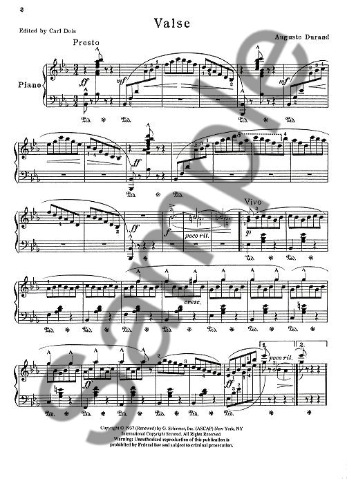 Marie-Auguste Durand: Valse In E Flat Op.83