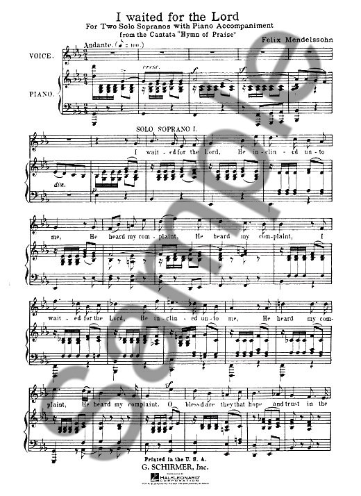 Felix Mendelssohn: I Waited For The Lord (Hymn Of Praise)