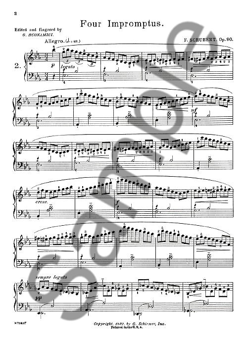 Franz Schubert: Impromptu In E Flat Op.90 No.2