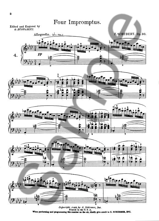 Franz Schubert: Impromptu In A Flat Op.90 No.4