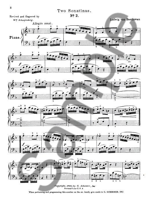 Beethoven: Sonatina No.2 In F
