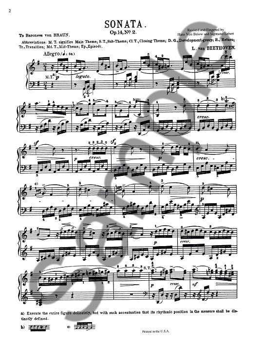 Beethoven: Piano Sonata In G Major Op.14 No.2
