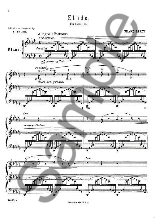 Franz Liszt: Etude In D Flat 'Un Sospiro'