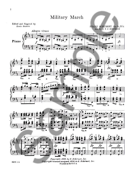 Franz Schubert: Military March Op.51 No.1 (Piano Solo)