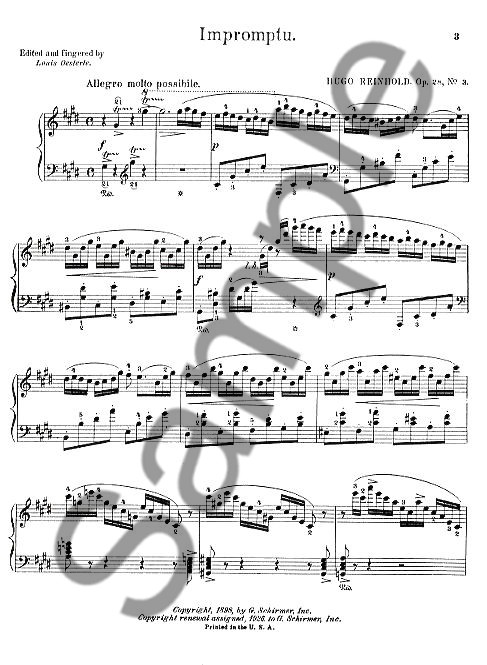 Hugo Reinhold: Impromptu In C Sharp Minor Op.28 No.3