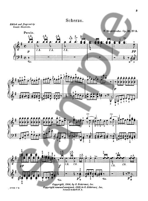 Felix Mendelssohn: Scherzo In E Minor Op.16 No.2
