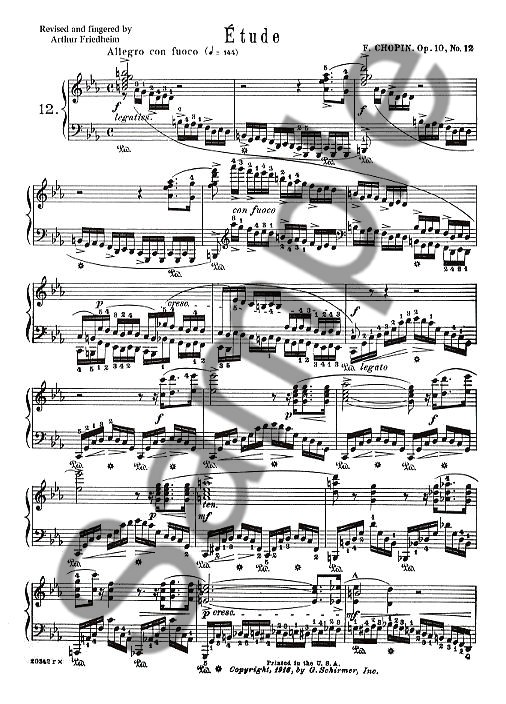 Frederic Chopin: Etude In C Minor Op.10 No.12
