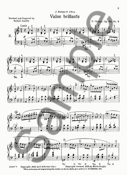 Frederic Chopin: Valse Brillante In A Minor Op.34 No.2