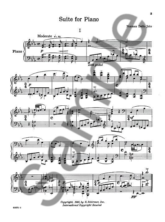 Norman Dello Joio: Suite For Piano