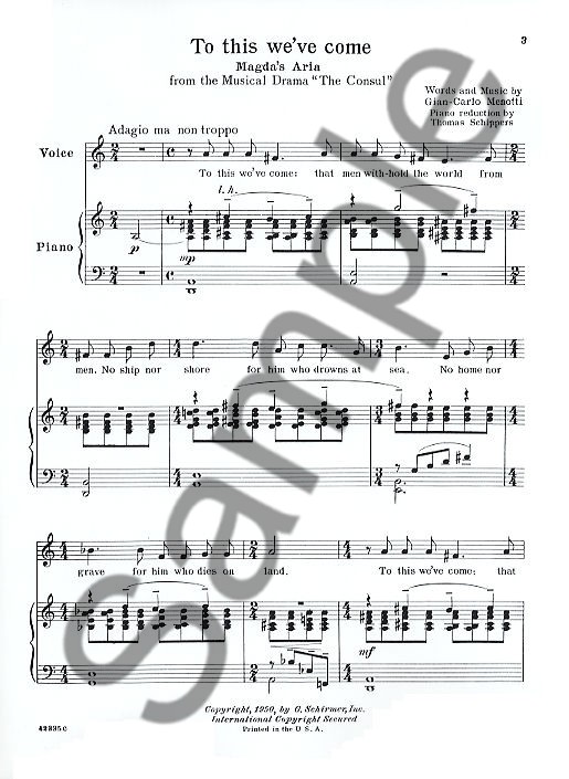 Gian Carlo Menotti: To This We've Come (The Consul)