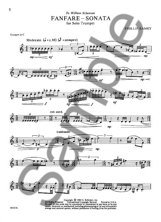 Philip Ramey: Fanfare Sonata For Solo Trumpet In C