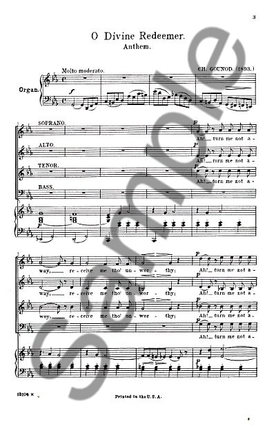 Charles Gounod: O Divine Redeemer (SATB)