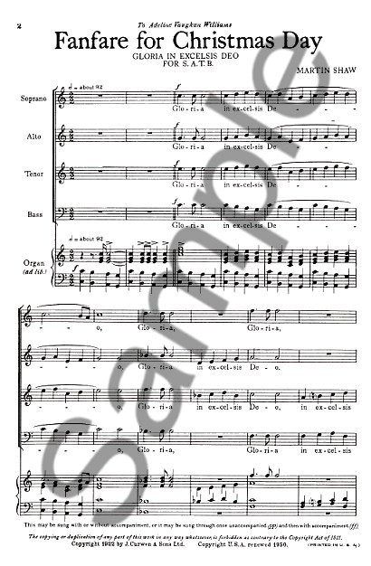 Martin Shaw: Fanfare For Christmas Day (SATB)