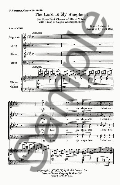 Franz Schubert: The Lord Is My Shepherd (SATB)