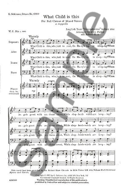 What Child Is This (SATB)