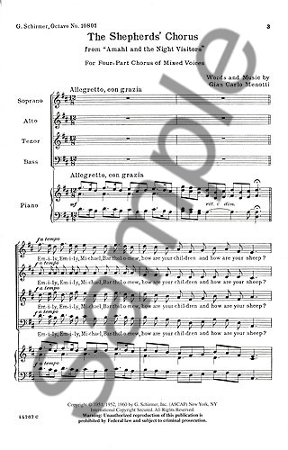 Gian Carlo Menotti: The Shepherd's Chorus (Amal And The Night Visitors) SATB