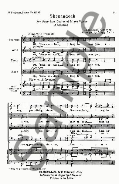Shenandoah (SATB Arr. G. Smith)