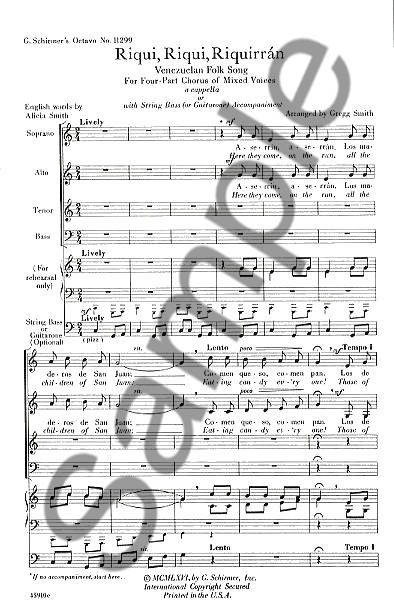 Riqui, Riqui, Riquirran (SATB)