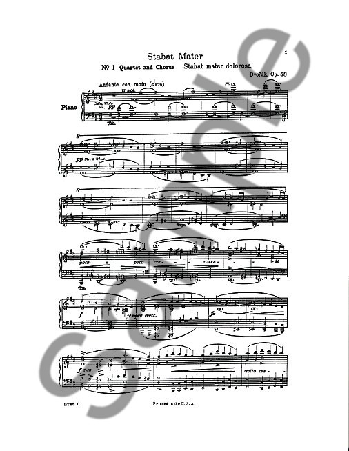 Antonin Dvorak: Stabat Mater (Vocal Score)