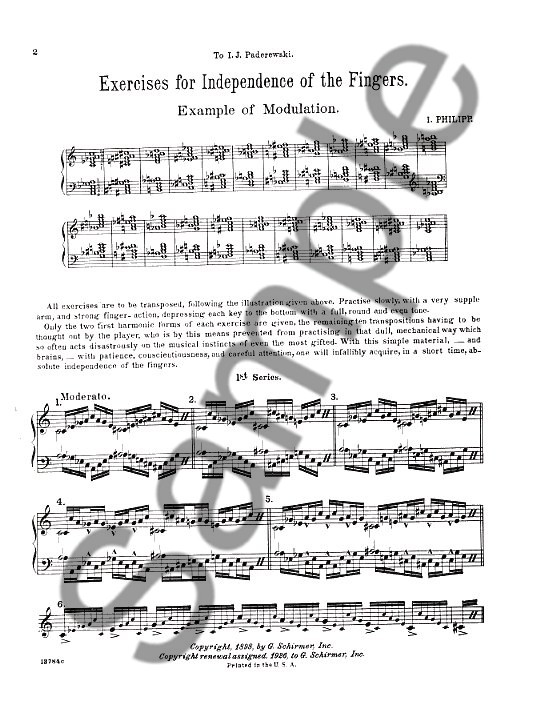 Isidor Phillip: Exercises For Independence Of Fingers Book 1