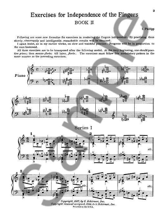Isidor Philipp: Exercises For Independence Of Fingers Book 2