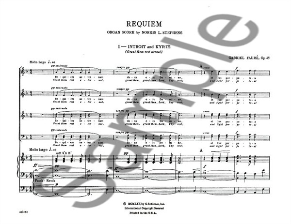 Gabriel Faure: Requiem (Organ Score)