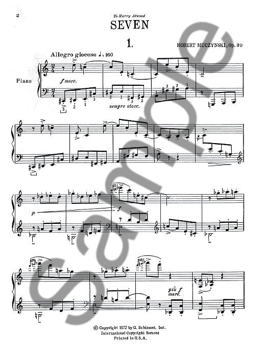 Robert Muczynski: Seven For Piano Op.30