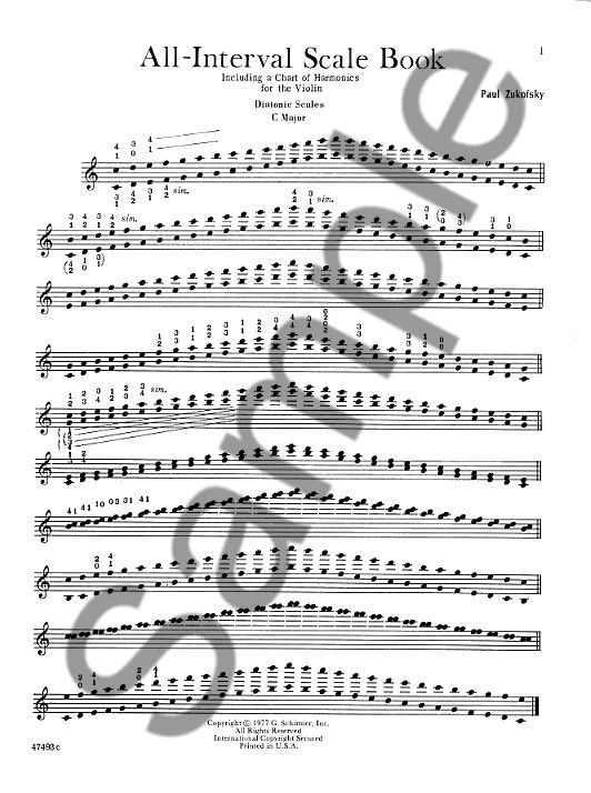 Paul Zukovsky: All Interval Scale Book For The Violin