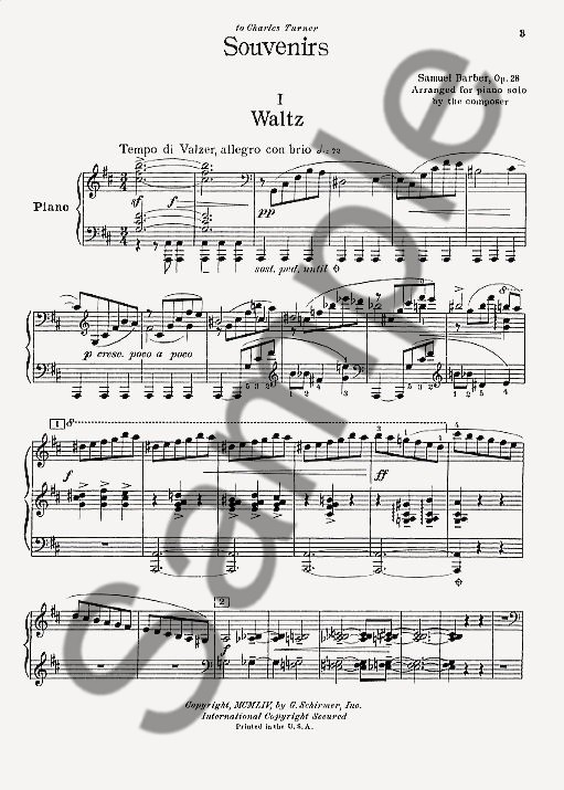 Samuel Barber: Souvenirs Op.28 (Solo Piano)