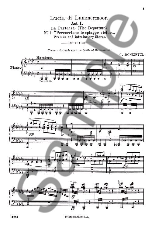 Gaetano Donizetti: Lucia Di Lammermoor (Vocal Score)