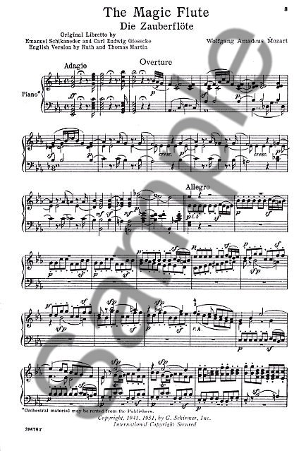 W.A. Mozart: Die Zauberflöte (The Magic Flute) (Vocal Score)